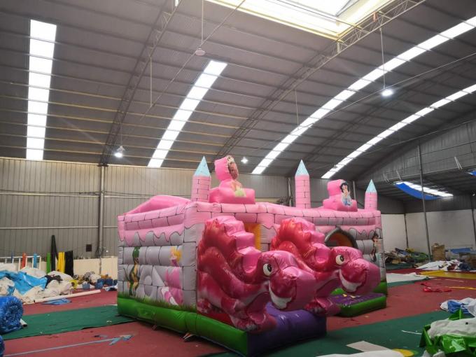 Camere gonfiabili di salto della Camera/cortile di rimbalzo dei bambini rosa del drago per i bambini