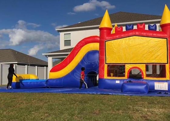 Commercial Inflatable Jumping Castle / Portable Bounce House And Slide